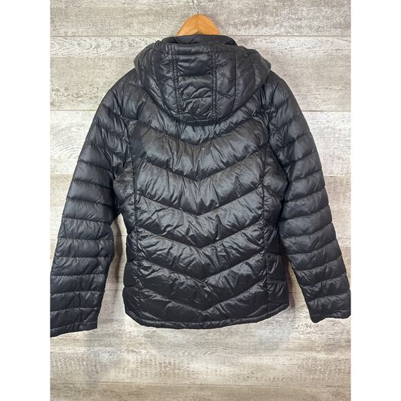Andrew Marc New York Packable Black Down Puffer Jacket W/Hood Womens Medium - Picture 4 of 6